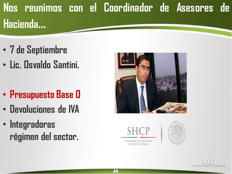 Nos reunimos con el Coordinador de Asesores de Hacienda…