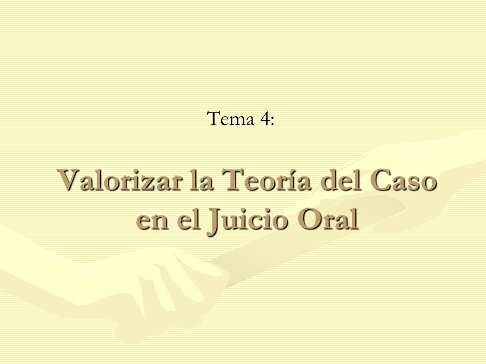 Valorizar la Teoría del Caso en el Juicio Oral