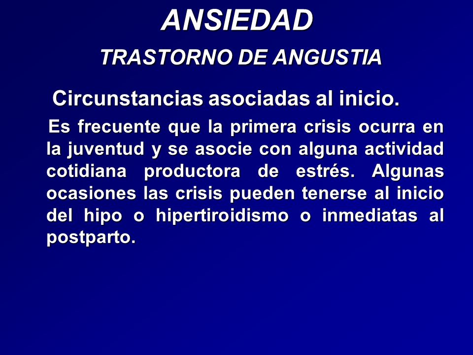 ANSIEDAD TRASTORNO DE ANGUSTIA