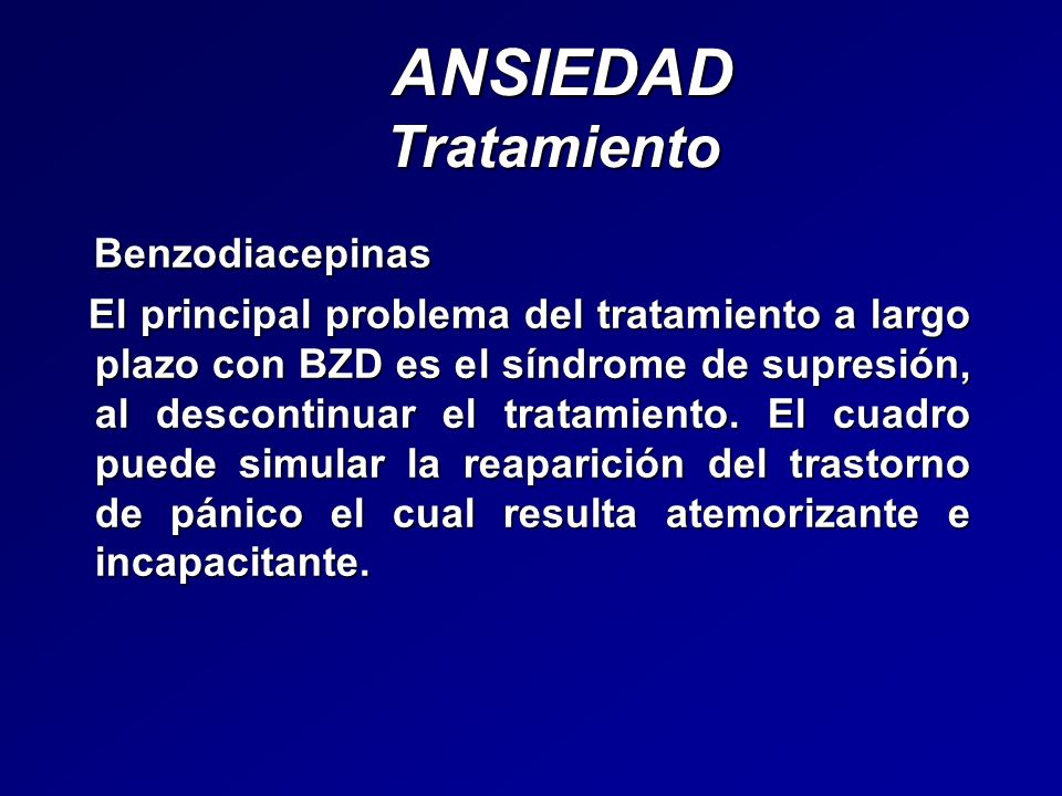 ANSIEDAD Tratamiento Benzodiacepinas