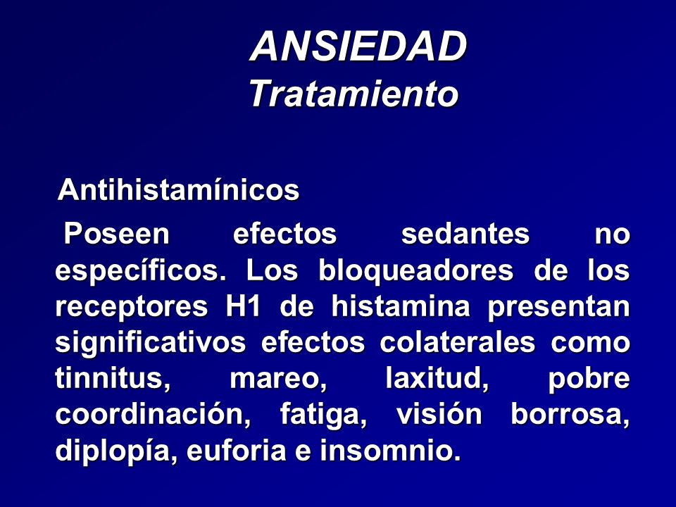 ANSIEDAD Tratamiento Antihistamínicos