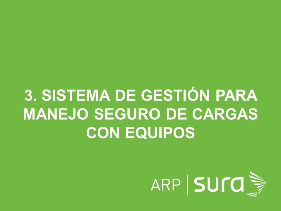 3. SISTEMA DE GESTIÓN PARA MANEJO SEGURO DE CARGAS CON EQUIPOS