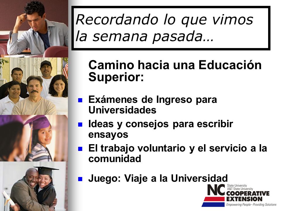 Recordando lo que vimos la semana pasada…