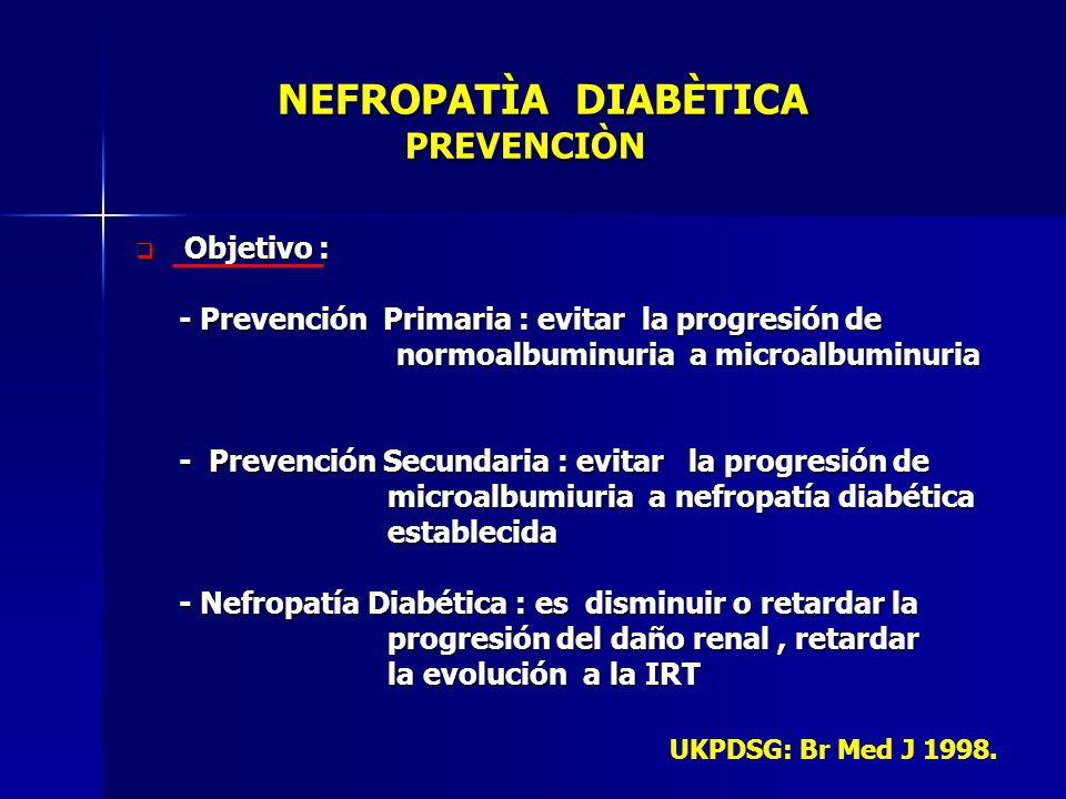 nefropatía diabética establecida