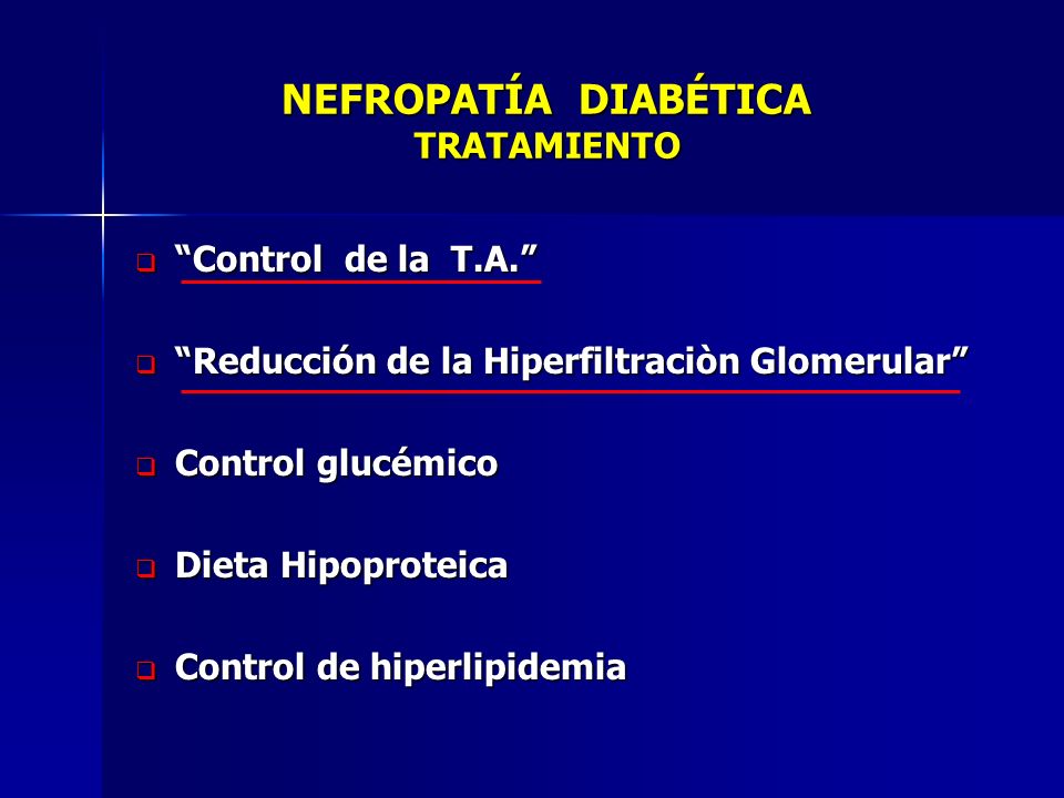 nefropatía diabética tratamiento