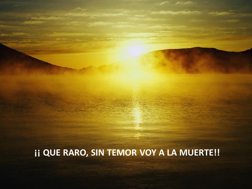 ¡¡ que raro, sin temor voy a la muerte!!