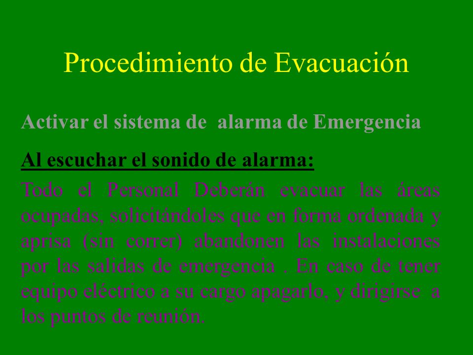 Procedimiento de Evacuación