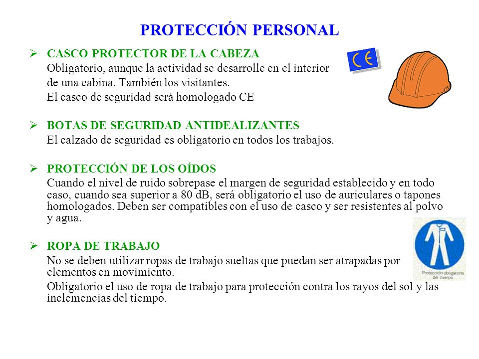PROTECCIÓN PERSONAL CASCO PROTECTOR DE LA CABEZA