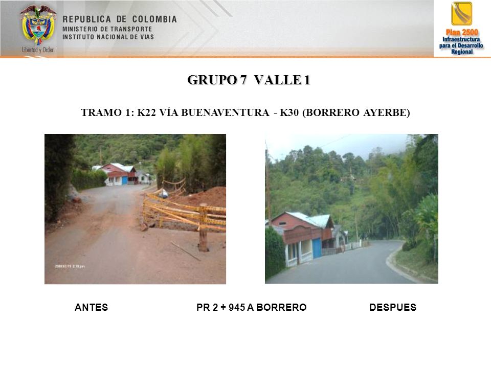 GRUPO 7 VALLE 1 TRAMO 1: K22 VÍA BUENAVENTURA - K30 (BORRERO AYERBE)