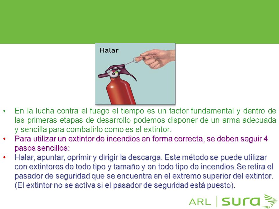 En la lucha contra el fuego el tiempo es un factor fundamental y dentro de las primeras etapas de desarrollo podemos disponer de un arma adecuada y sencilla para combatirlo como es el extintor.