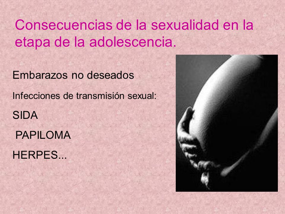 Consecuencias de la sexualidad en la etapa de la adolescencia.