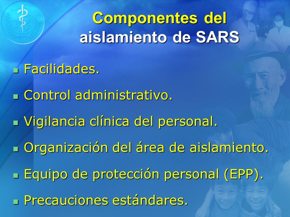Componentes del aislamiento de SARS