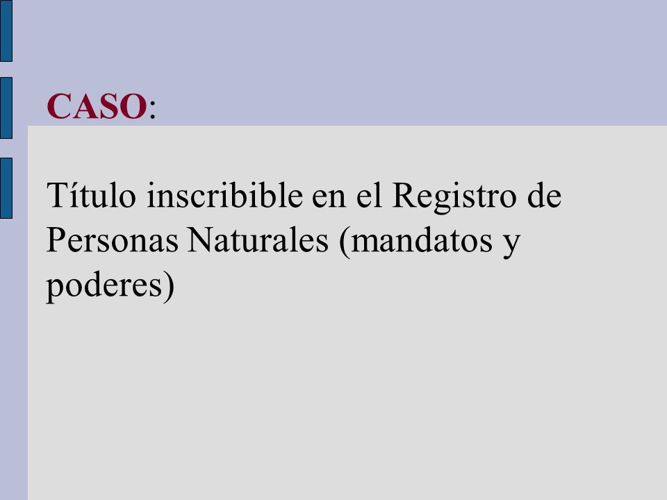 CASO: Título inscribible en el Registro de Personas Naturales (mandatos y poderes)
