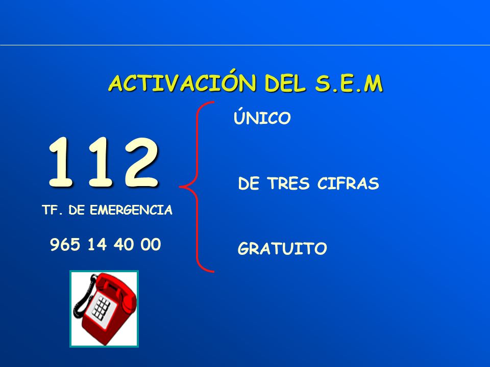 112 ACTIVACIÓN DEL S.E.M ÚNICO DE TRES CIFRAS GRATUITO