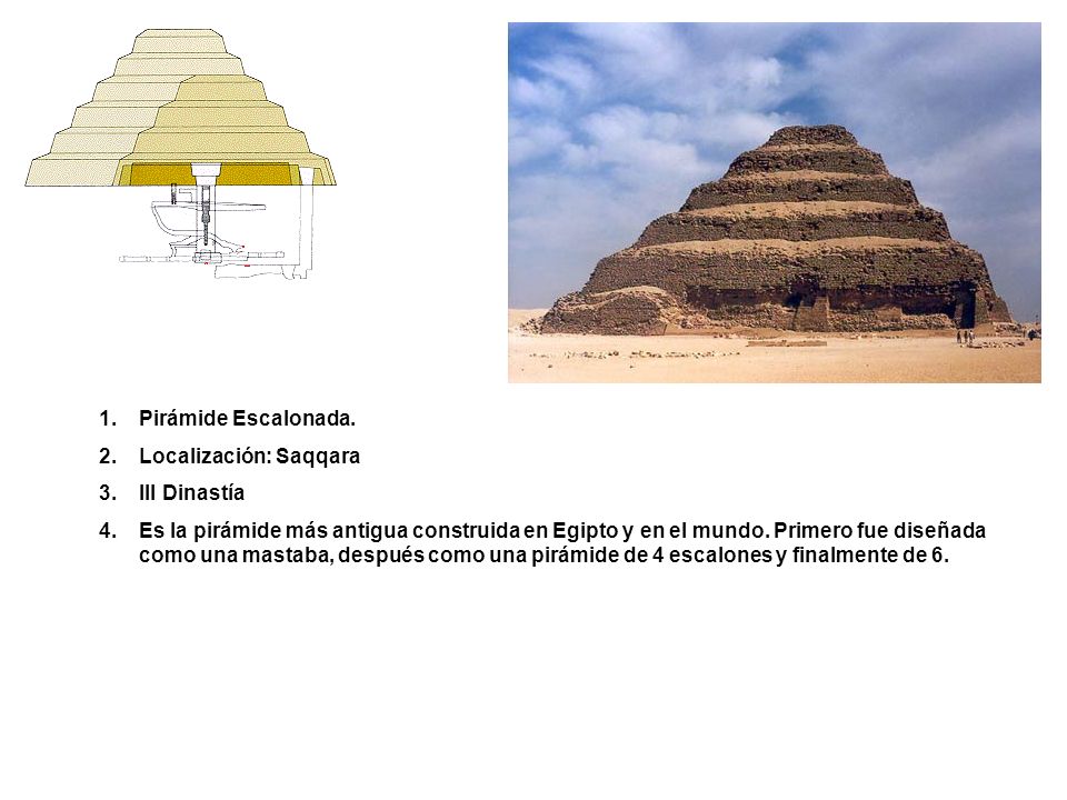 Pirámide Escalonada. Localización: Saqqara. III Dinastía.