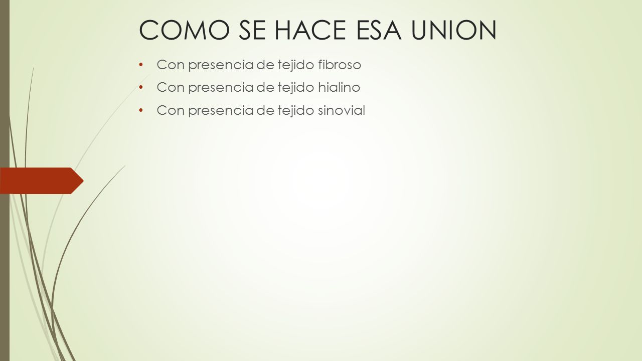 COMO SE HACE ESA UNION Con presencia de tejido fibroso