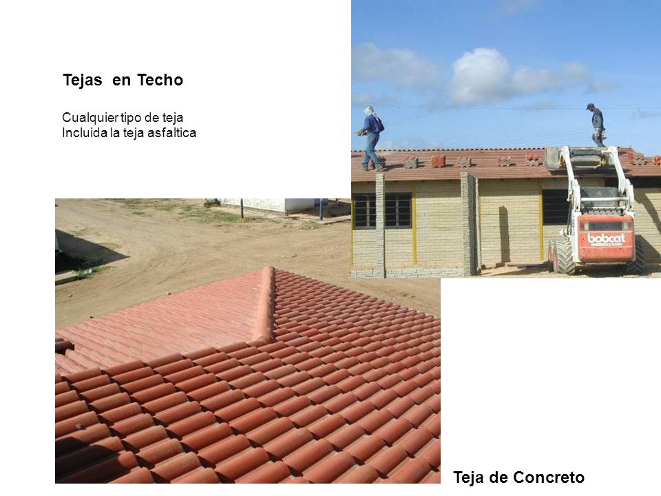 Tejas en Techo Teja de Concreto Cualquier tipo de teja