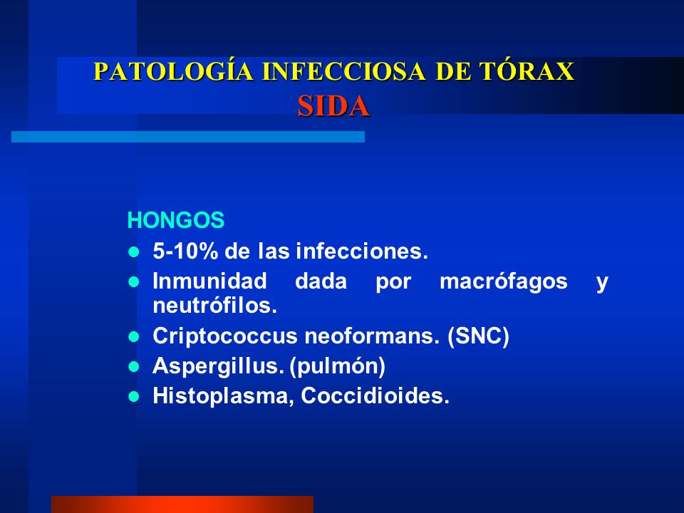 PATOLOGÍA INFECCIOSA DE TÓRAX SIDA