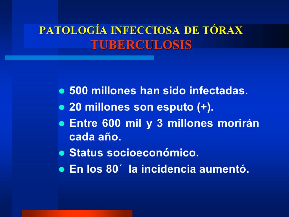 PATOLOGÍA INFECCIOSA DE TÓRAX TUBERCULOSIS