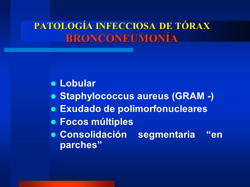 PATOLOGÍA INFECCIOSA DE TÓRAX BRONCONEUMONÍA