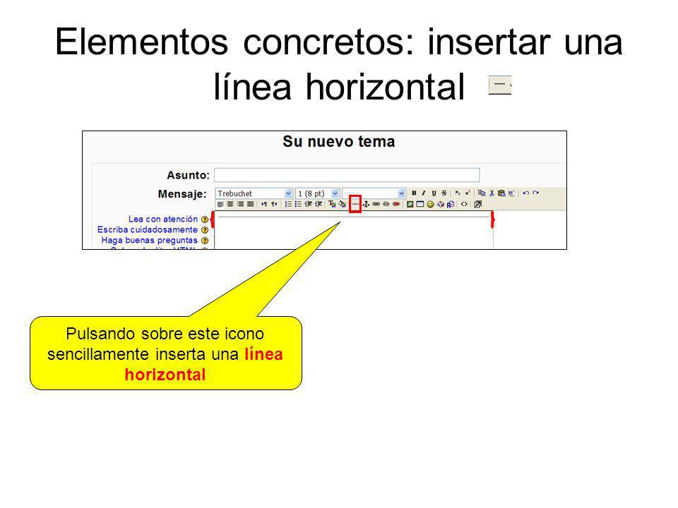 Elementos concretos: insertar una línea horizontal