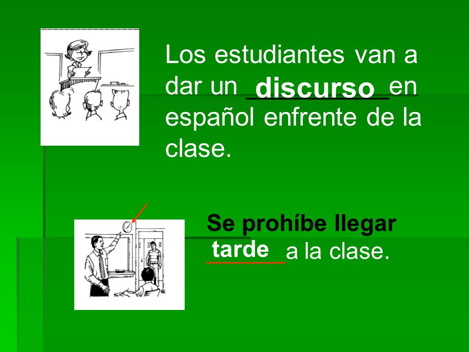 Los estudiantes van a dar un __________en español enfrente de la clase.