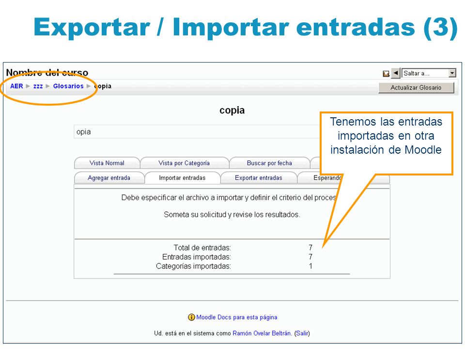 Exportar / Importar entradas (3)
