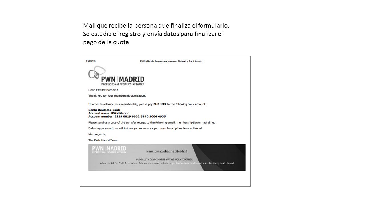 Mail que recibe la persona que finaliza el formulario.