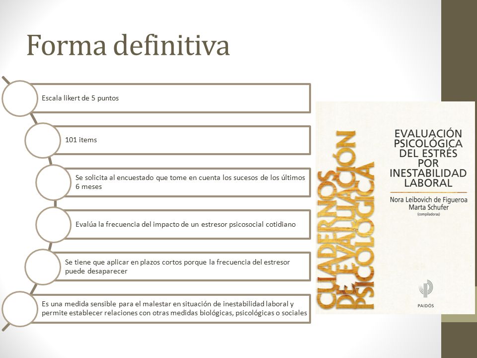 Forma definitiva Escala likert de 5 puntos 101 items