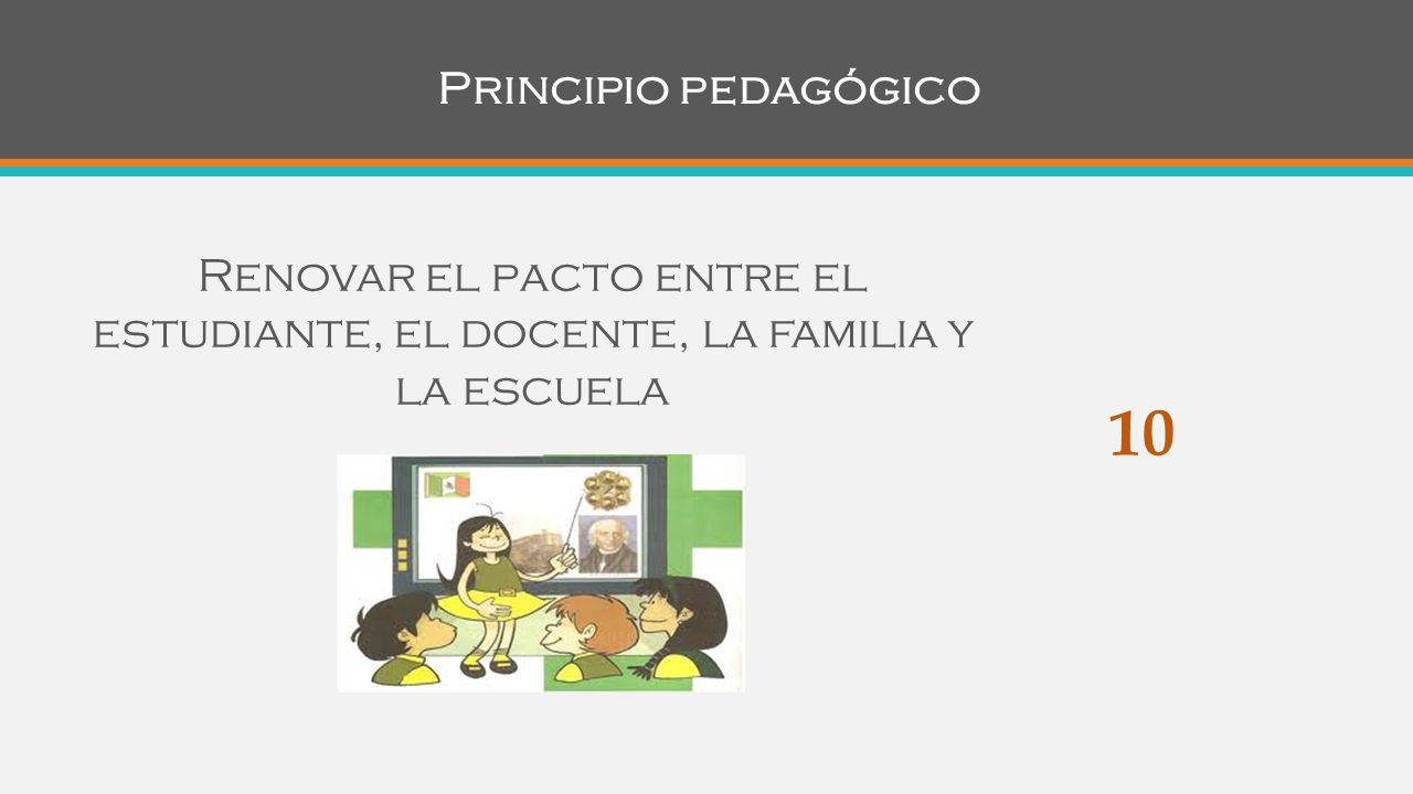Principio pedagógico Renovar el pacto entre el estudiante, el docente, la familia y la escuela 10