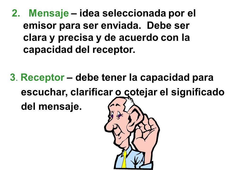 2. Mensaje – idea seleccionada por el emisor para ser enviada