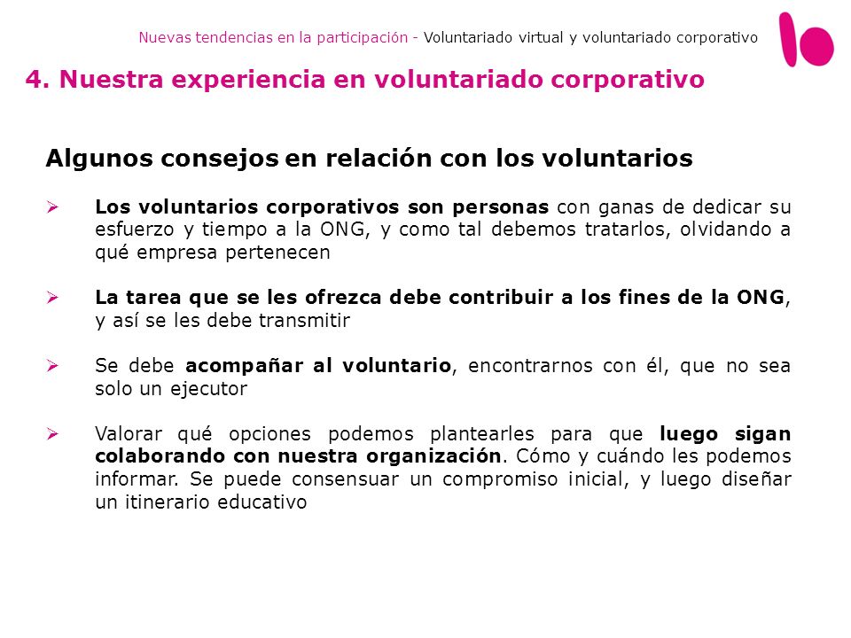 4. Nuestra experiencia en voluntariado corporativo