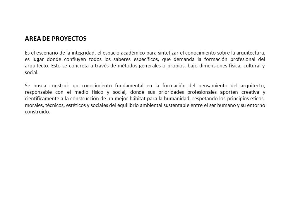 AREA DE PROYECTOS