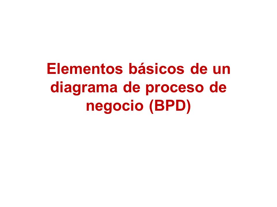 Elementos básicos de un diagrama de proceso de negocio (BPD)