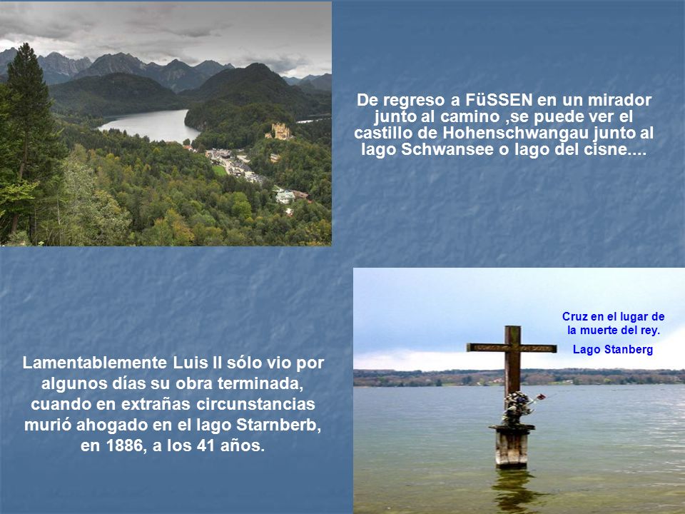 Cruz en el lugar de la muerte del rey. Lago Stanberg
