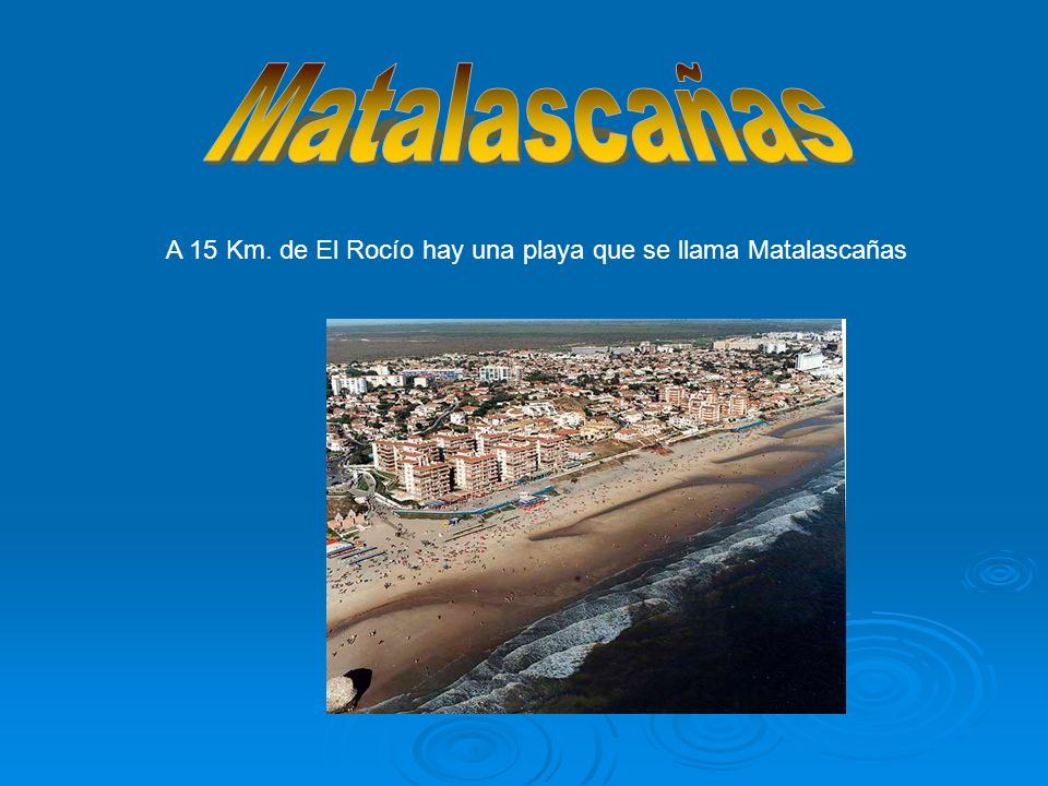 A 15 Km. de El Rocío hay una playa que se llama Matalascañas