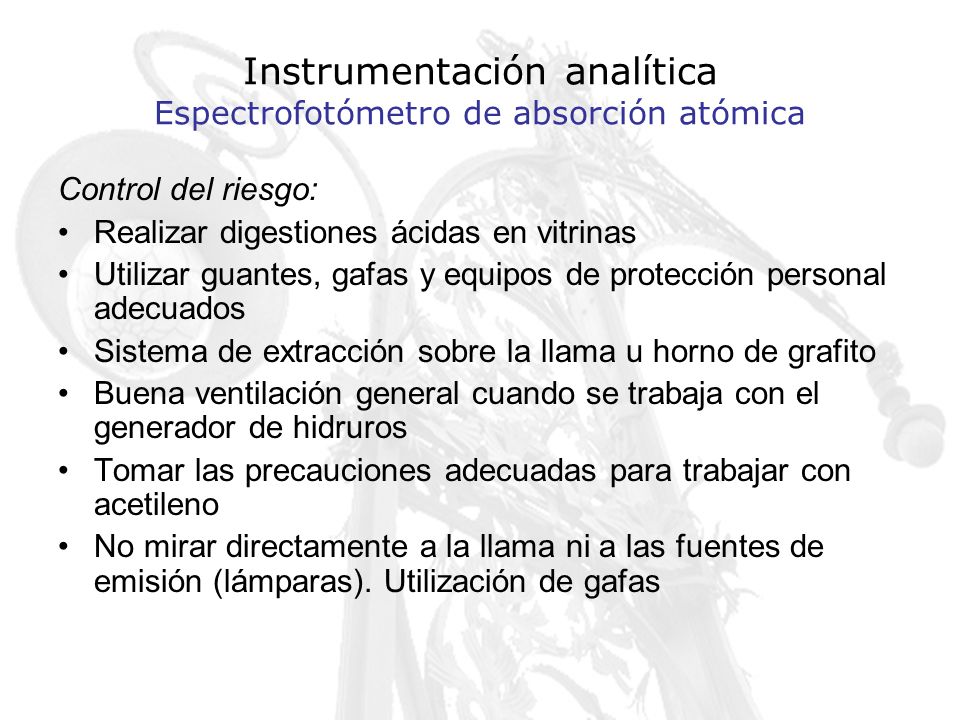 Instrumentación analítica Espectrofotómetro de absorción atómica