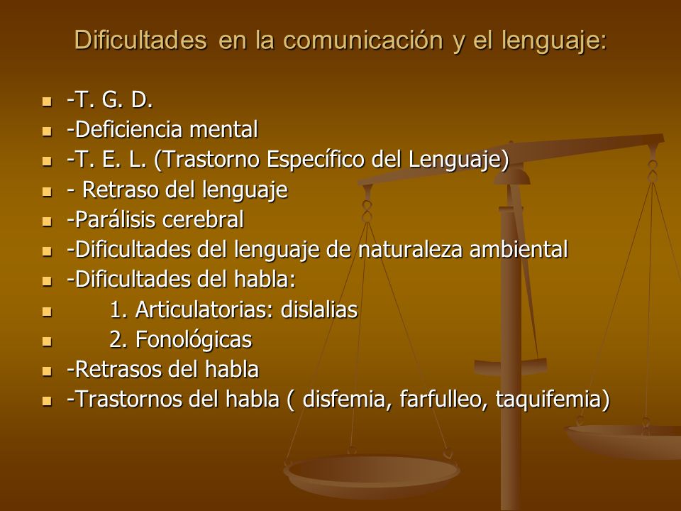 Dificultades en la comunicación y el lenguaje: