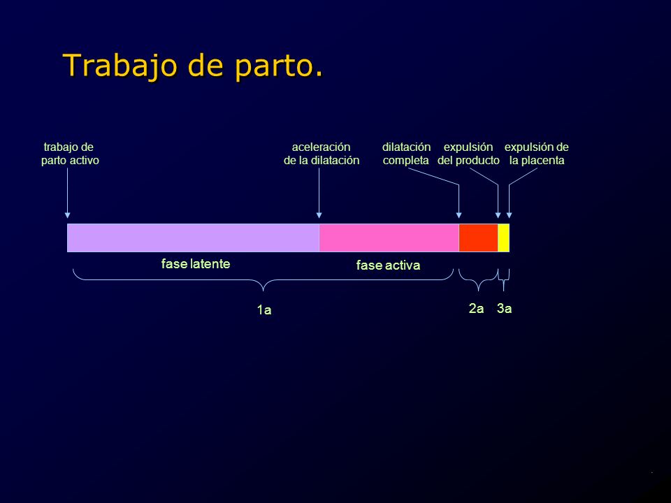 Trabajo de parto. fase latente fase activa 1a 2a 3a trabajo de