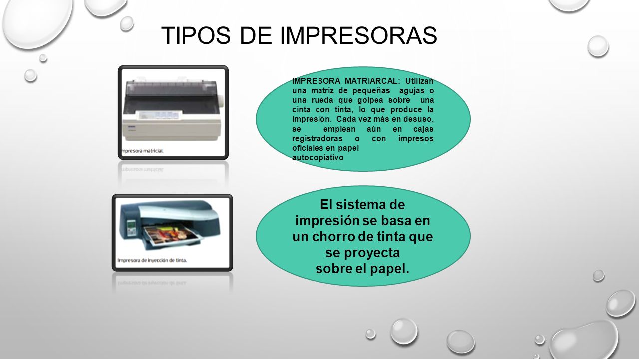 El sistema de impresión se basa en un chorro de tinta que se proyecta