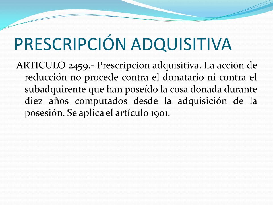 PRESCRIPCIÓN ADQUISITIVA