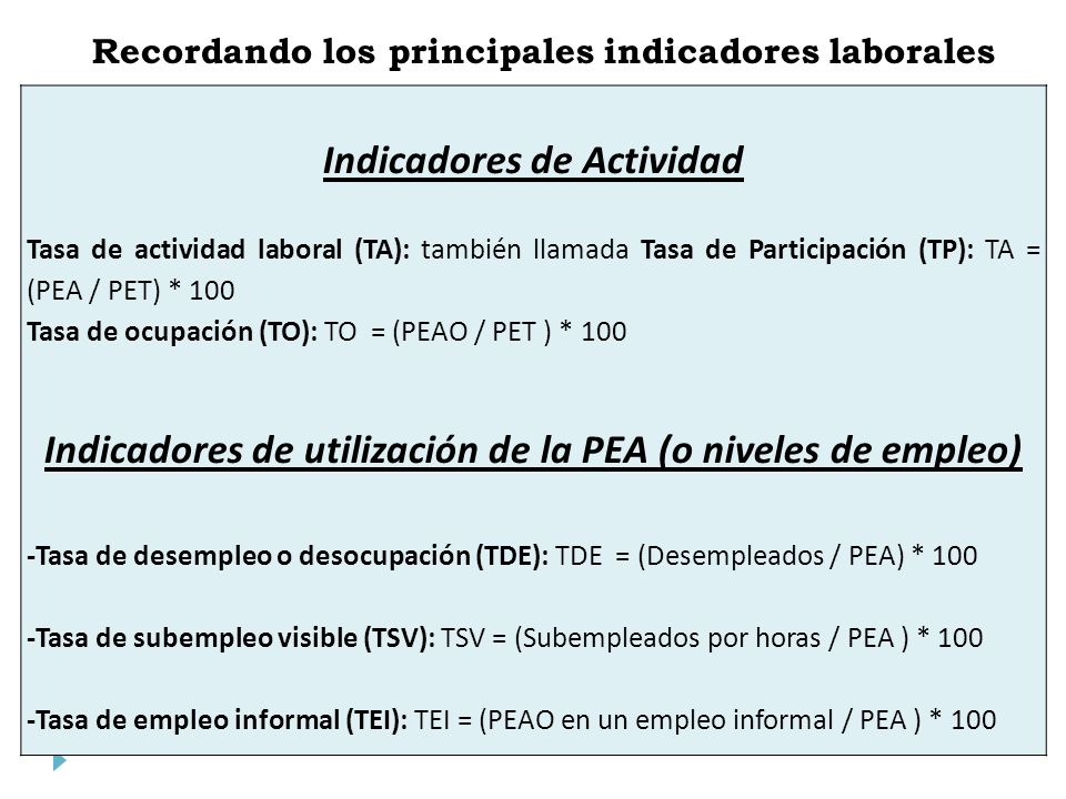 Recordando los principales indicadores laborales