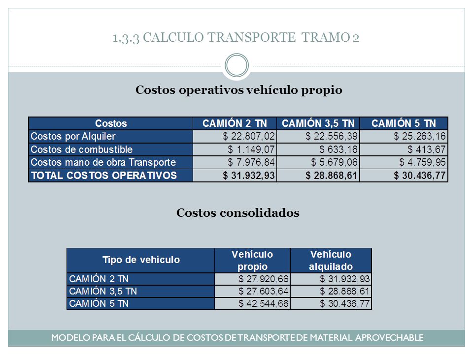 1.3.3 CALCULO TRANSPORTE TRAMO 2