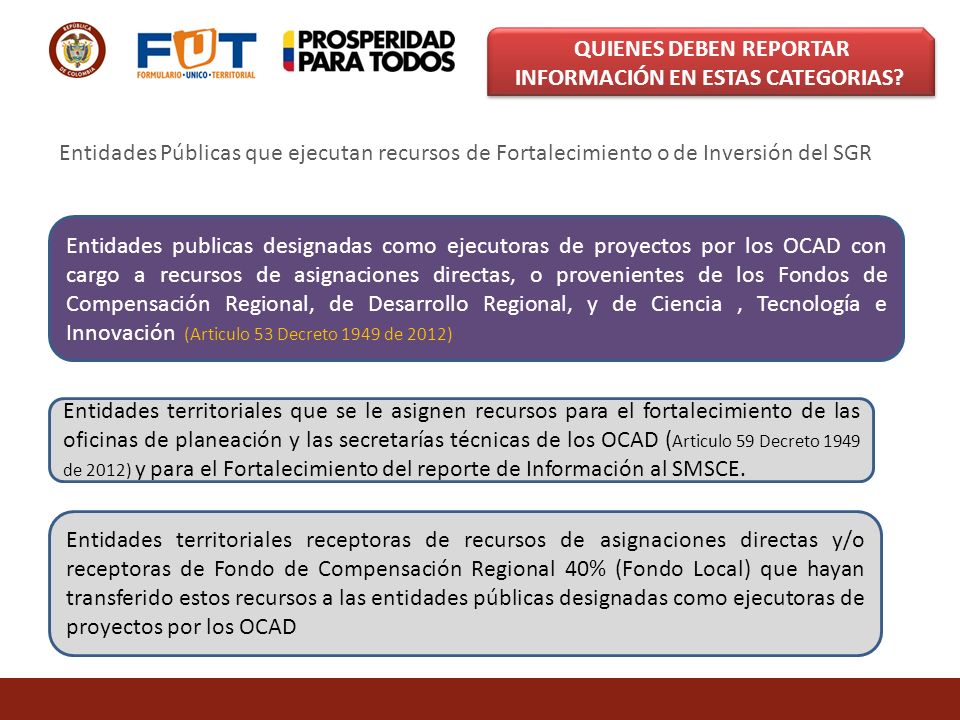 QUIENES DEBEN REPORTAR INFORMACIÓN EN ESTAS CATEGORIAS