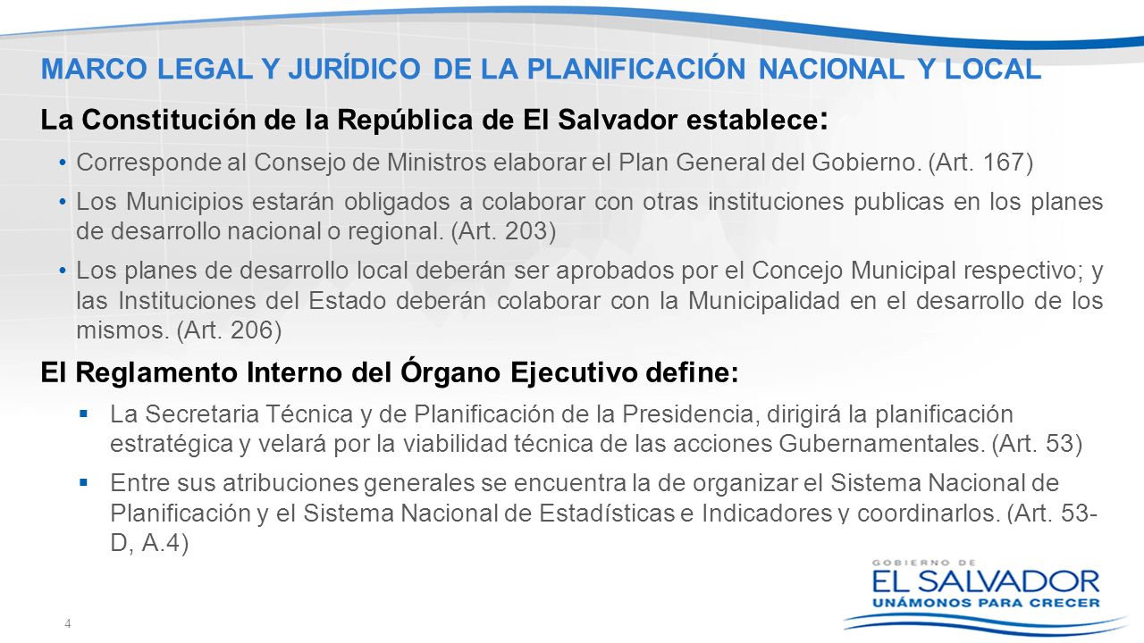 MARCO LEGAL Y JURÍDICO DE LA PLANIFICACIÓN NACIONAL Y LOCAL