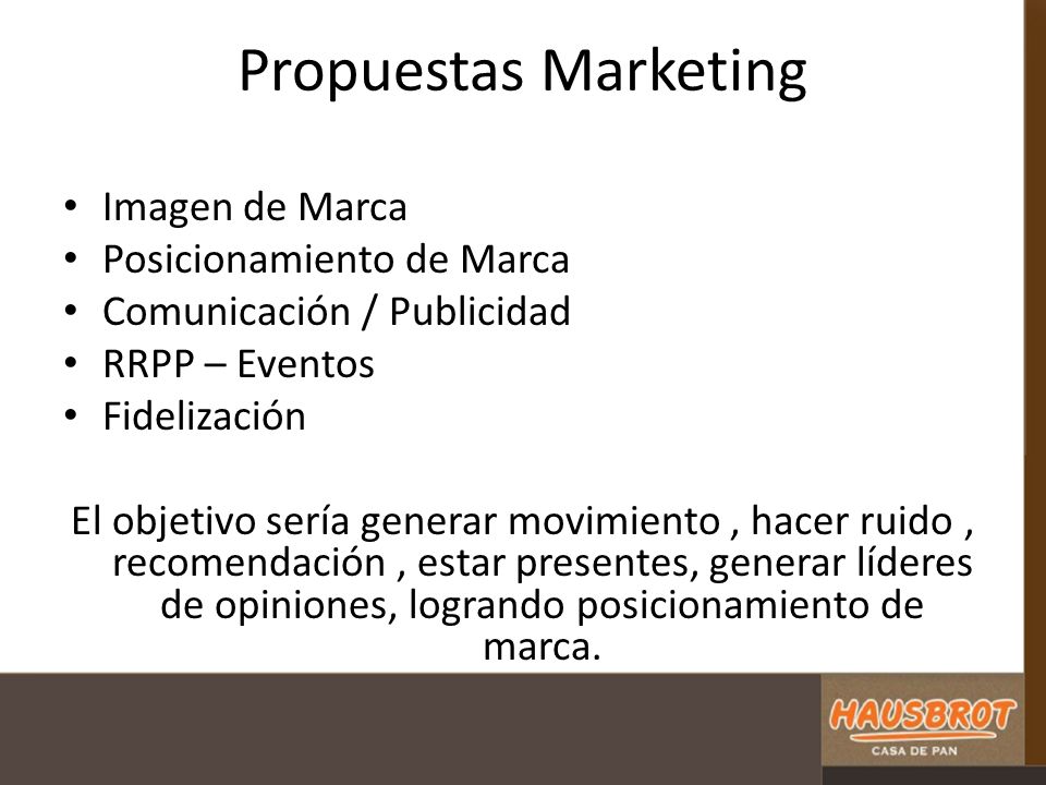 Propuestas Marketing Imagen de Marca Posicionamiento de Marca