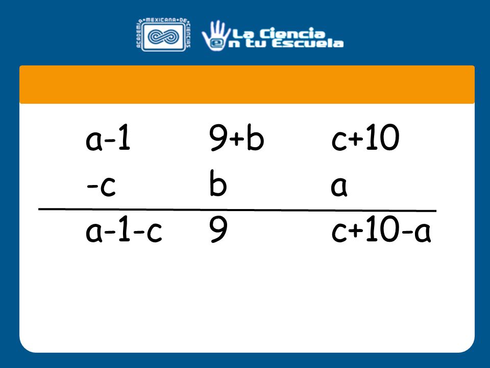 a b-1 c + 10 a-1 9+b c+10 -c b a a-1-c 9 c+10-a