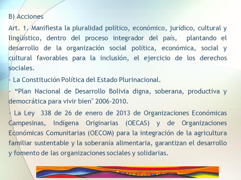 B) Acciones Art. 1.