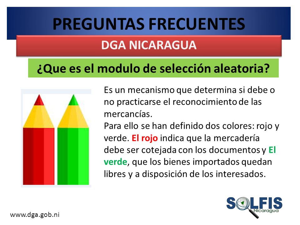 PREGUNTAS FRECUENTES ¿Que es el modulo de selección aleatoria