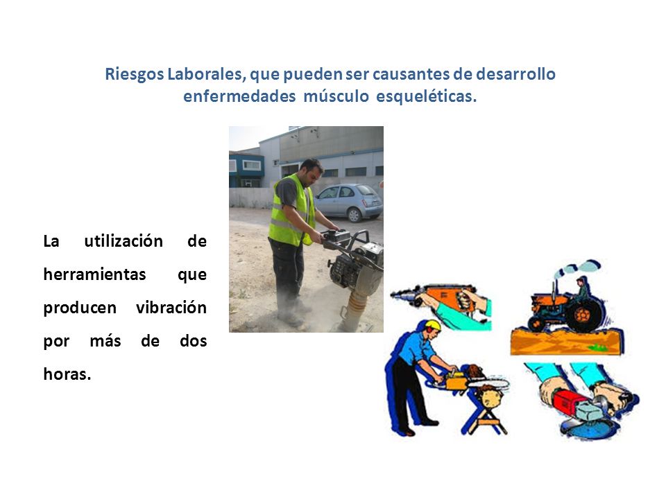 Riesgos Laborales, que pueden ser causantes de desarrollo enfermedades músculo esqueléticas.